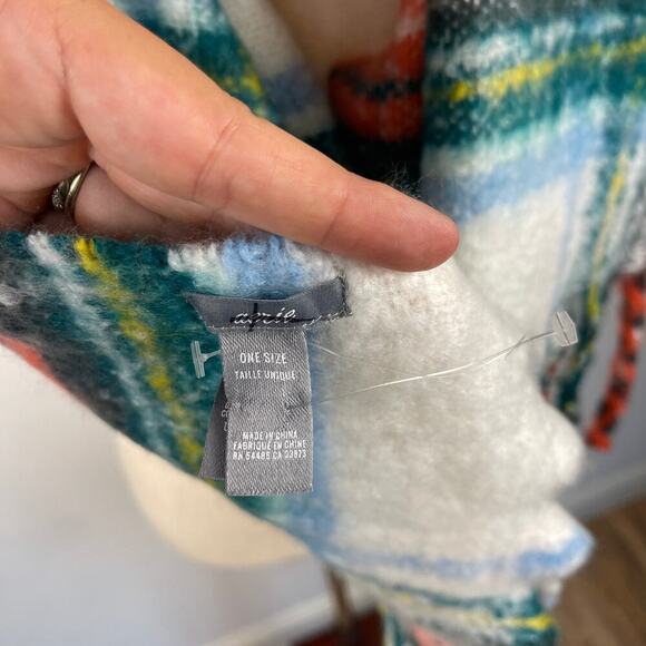 Aerie Super Soft Plaid Oversized Blanket Scarf Large Boho Cabin Core 19.5" x 87" - Picture 4 of 5